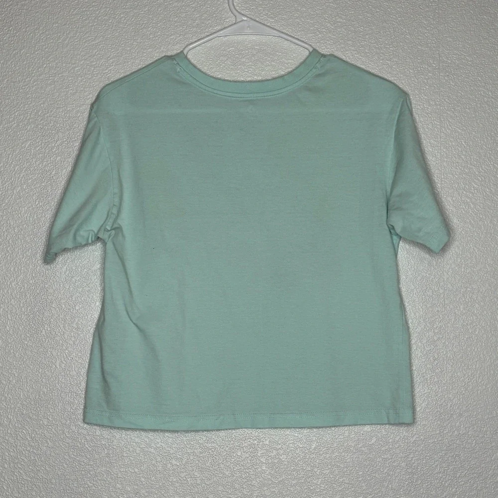 Converse All Star Floral Graphic T-Shirt Girls XL Aqua Blue‎ Cotton Blend